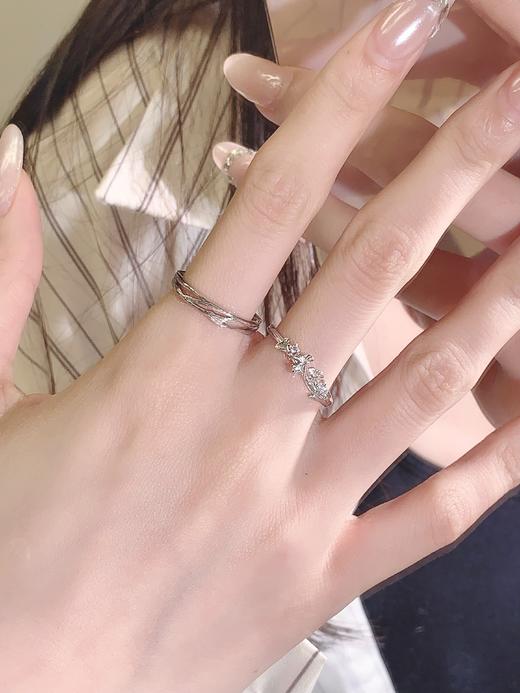 【999足银】卡蒂罗KADER 小杏运情侣对戒 幸好有你轻奢小众质感日常百搭温柔甜美高级感可调节一对 恋爱频率钟爱久久 商品图4