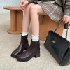 【粗跟法式短靴】女2025秋冬加绒高跟马丁靴复古弹力瘦瘦靴切尔西靴子 商品缩略图3