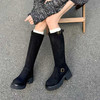 经典鲨2025年冬季专柜新品百搭圆头中粗跟显瘦及膝长筒靴女KW96-558031 商品缩略图2
