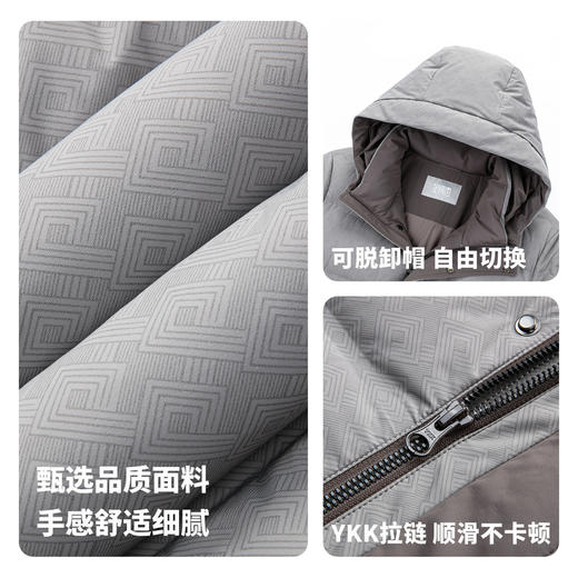 【门店新品&白鸭绒】圣得西连帽羽绒服2025年冬季合体版休闲外套 商品图4