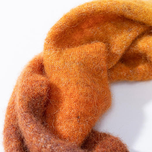 绽放/KSX007朵糯米渐变羊驼羊毛围巾亮色短款叠搭秋冬护颈百搭 商品图2