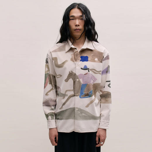 A KIND OF GUISE DERBIN SHIRT意大利细灯芯绒面料艺术家手绘衬衫 商品图0
