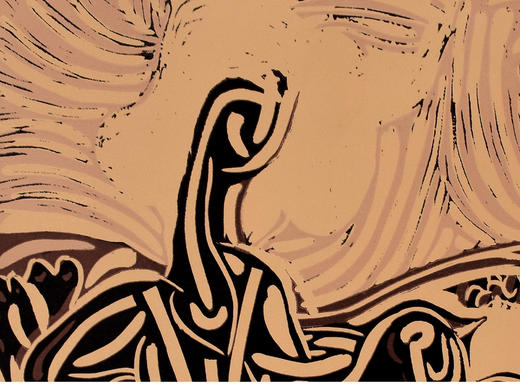 【已售】独角鹿西洋古董 1959年法国出品西班牙艺术家签名创作彩色油印版画「 Les Vendangeurs 收获葡萄的人 」 商品图4