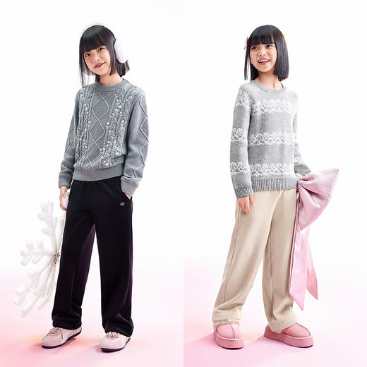 【实体店同款】女童全腰针织长裤冬季新款安奈儿童装AG546076 商品图3