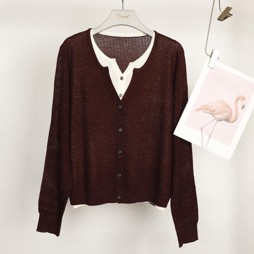 25秋冬休闲撞色V领针织衫25Q614-8413 商品图2