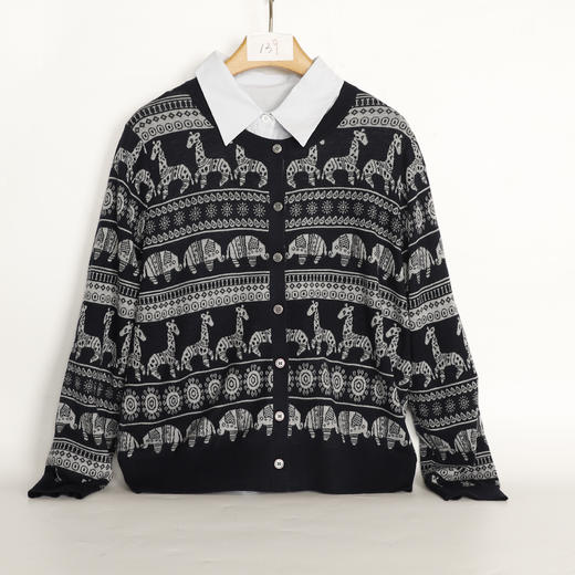 25秋冬休闲文艺提花针织开衫25Q614-8414 商品图1