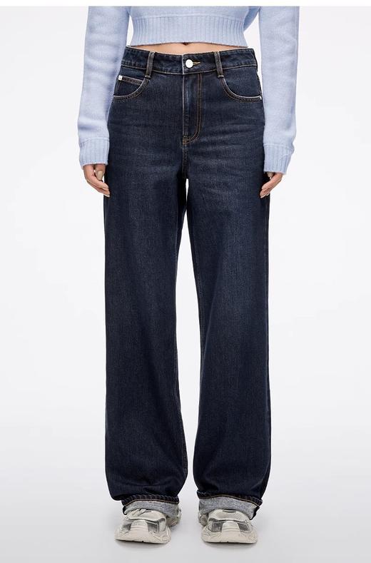 【保暖含羊绒】Mi*s同款显瘦直筒牛仔裤 商品图2