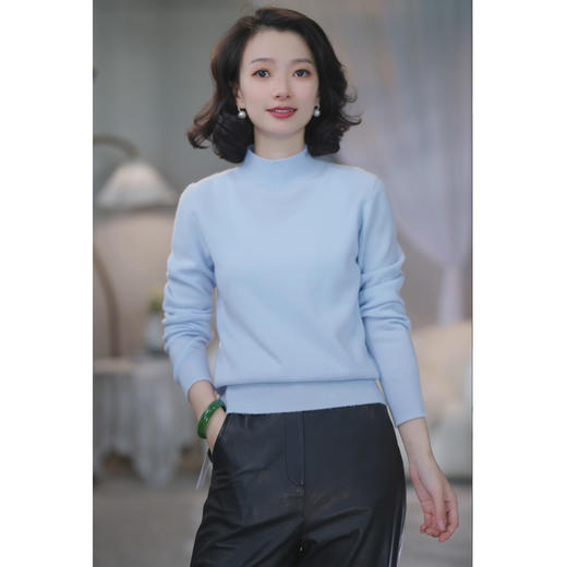 西子/【亲肤日记】羊绒羊毛百搭极简半高领针织衫/MSYF0400 商品图0