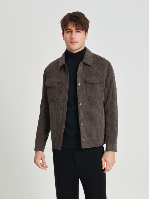 callisto雪茄棕仿条绒纹理可脱卸内胆尼克 商品图2