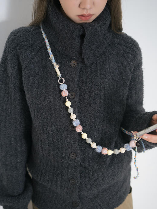 古古楽多功能奶油温柔秋冬毛线编织手机绳 商品图6