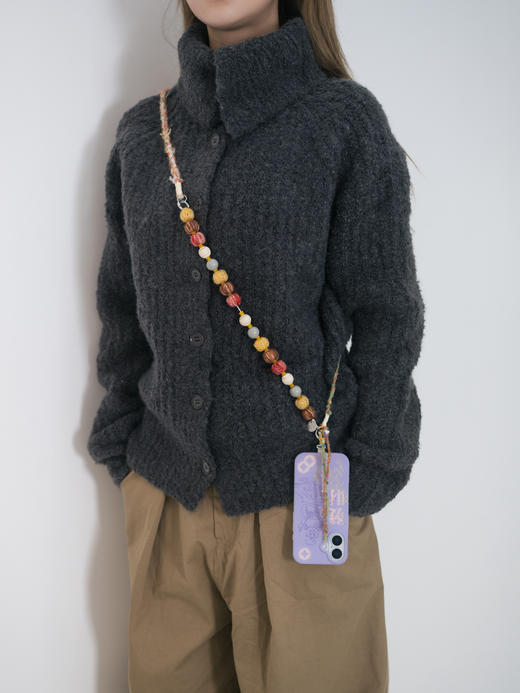 古古楽多功能奶油温柔秋冬毛线编织手机绳 商品图2