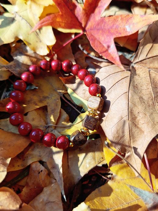 「三生万物」紫金朱砂沉香手链 时尚百搭 原创设计 商品图4