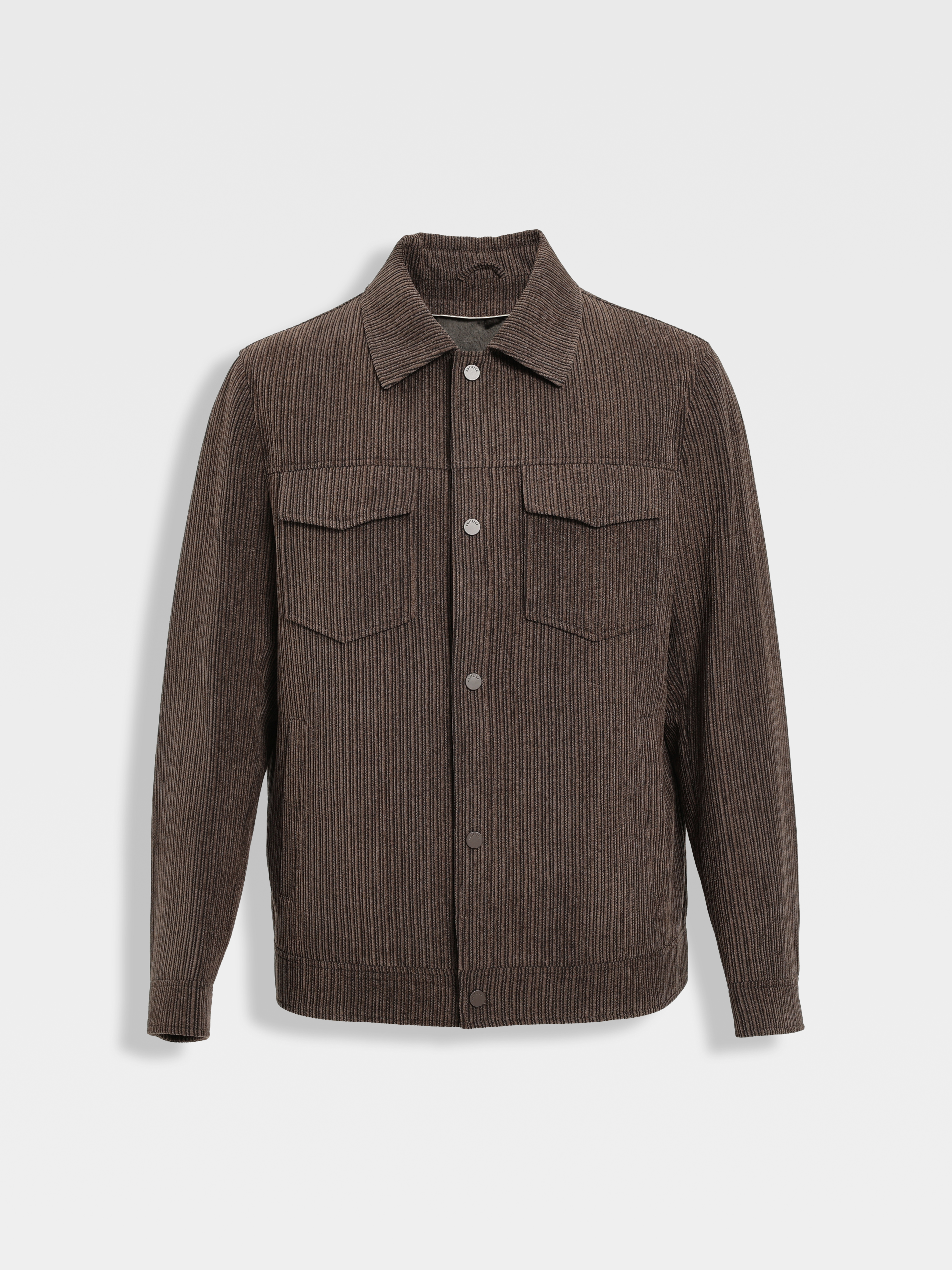 callisto雪茄棕仿条绒纹理可脱卸内胆尼克