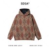 SDSA男士秋冬新款痞帅男装复古设计师撞色抽绳菱形连帽卫衣百搭 商品缩略图0