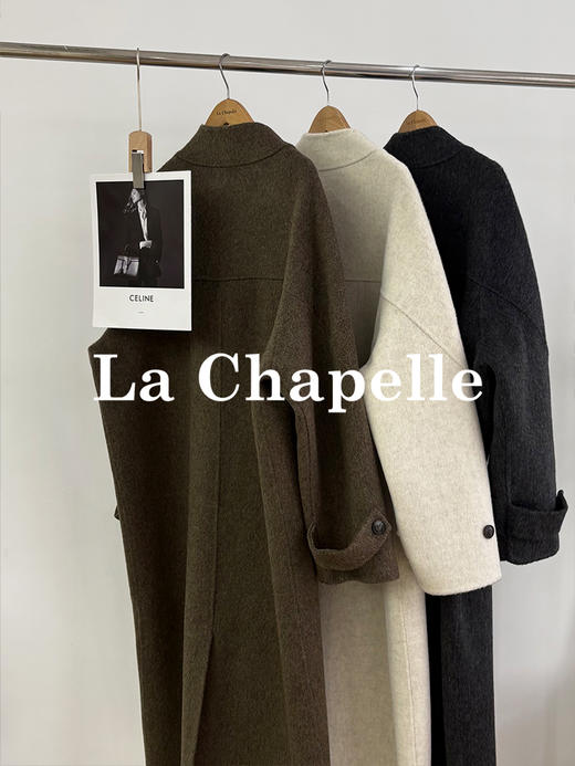会员福利【官网2k+高端质感】拉夏贝尔/La Chapelle立领廓形绵羊毛大衣~松弛氛围感气质长款外套 商品图10