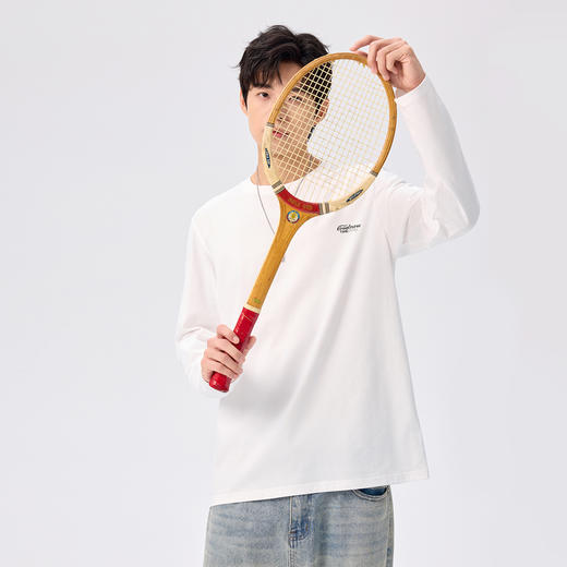 【棉100%】男士长袖T恤25秋款简约百搭情侣款打底衫上衣K&C 商品图2