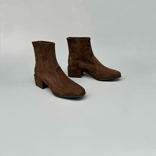 （跟高5cm）火桐hooton  万年经典“瘦瘦靴”粗方跟弹力袜靴短靴440H01 商品图0