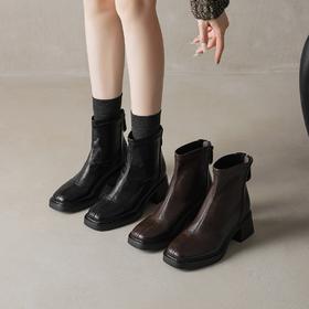 【羊羔毛极寒靴】 爆款方头短靴秋冬高级6CM-CC