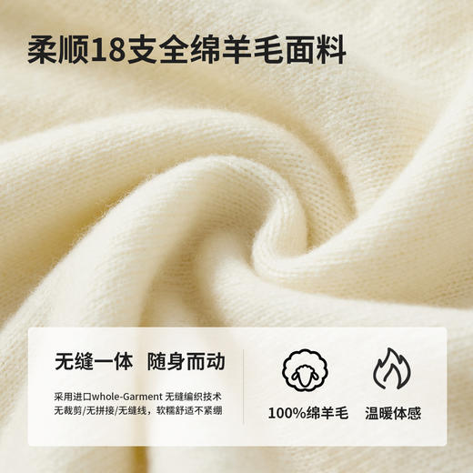 【内购】简约休闲一体无缝全羊毛上衣正肩圆领 基础款弹力针织衫-W43H57564 商品图4