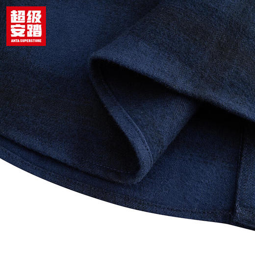 超级安踏男子全棉格纹衬衫秋冬新款长袖衫复古外套上衣152548103U 商品图6