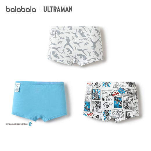 【奥特曼IP】巴拉巴拉男童内裤棉a类小童宝宝四平角短裤萌三条装 商品图2