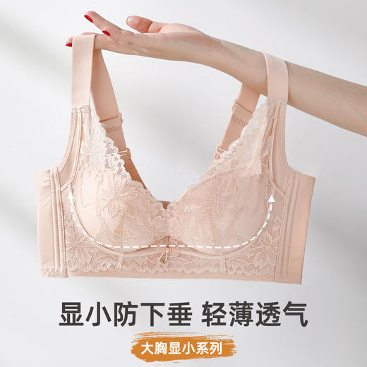 雅黛俪大胸显瘦显瘦女士内衣性感蕾丝文胸提拉收副乳防下垂轻薄透气胸罩 商品图2
