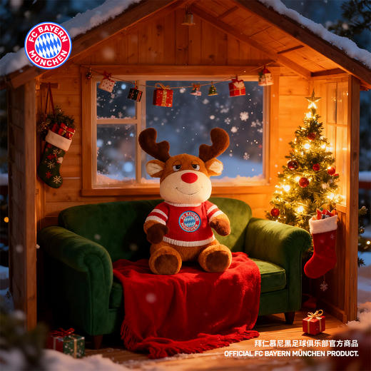 【官方正版】拜仁足球俱乐部丨麋鹿玩偶圣诞节氛围感毛绒周边球迷 商品图4