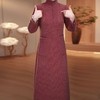QYM C536加厚连衣裙妈妈绒面配大衣裙 商品缩略图1