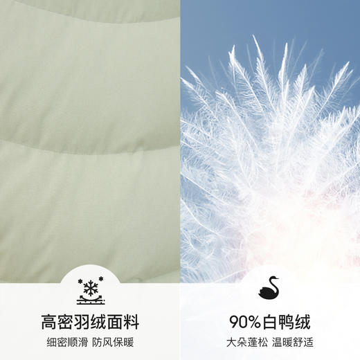 【内购】【90%白鸭绒】小个子通勤撞色奥粒绒蓬松保暖宽松不臃肿短羽绒服-W54YC3384 商品图4