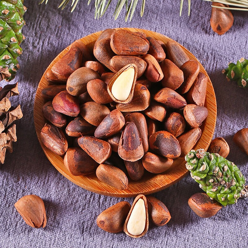 长白山炭烤东北松子！ 手剥开口松子 净重1斤/袋 坚果炒货 孕妇零食坚果 袋装超大颗粒 约900粒/斤