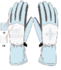 ISEEMIGGA 刺绣分指手套-冰川蓝 商品缩略图0