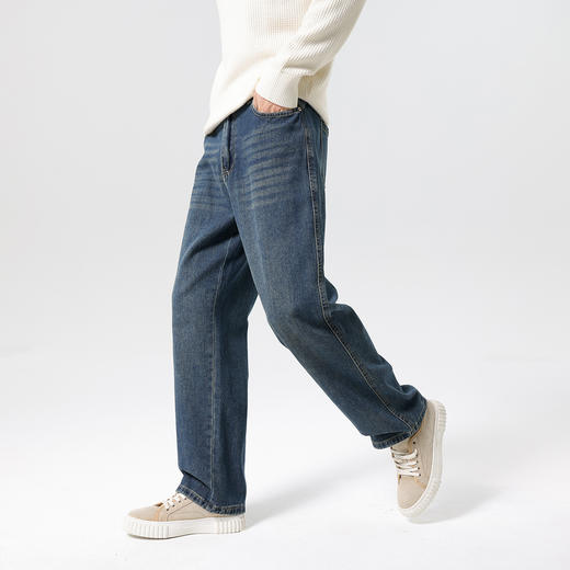 复古直筒牛仔裤男2025秋款宽松经典水洗日常通勤青少年长裤男K&C 商品图6