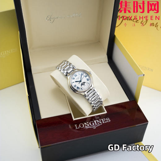 浪琴新款心月月相系列 经典罗马面 表径34mm 女士机械腕表 商品图3