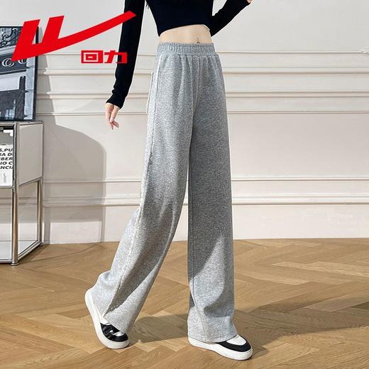 回力蕾丝边运动裤女2025新款春秋款阔腿裤休闲小个子垂感直筒卫裤 商品图4
