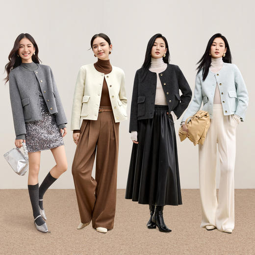 【内购】阿拉善高原软黄金绵羊毛小个子毛呢外套新品-W44O56000 商品图2