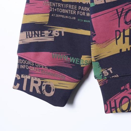 SDSA男士秋冬新款痞帅男装简约美式撞色印花字母连帽卫衣百搭宽松 商品图3