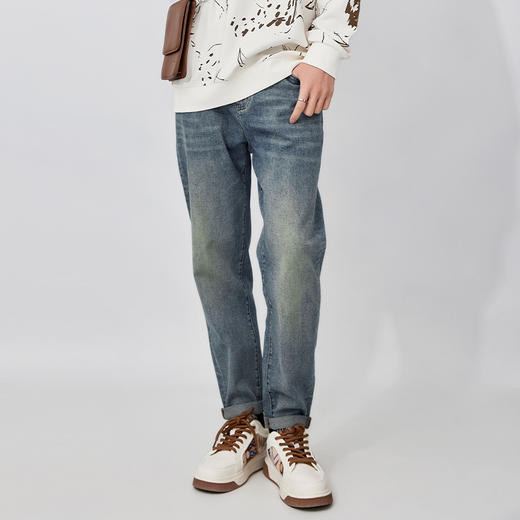 【断码清仓】HX 春秋季水洗萝卜牛仔长裤字母点缀S201511059101 商品图0