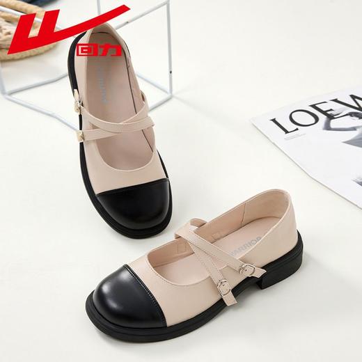 回力女鞋小皮鞋女款2025爆款百搭气质豆豆鞋女春秋配裙子法式单鞋 商品图4