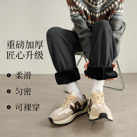 【内购】【五好聚暖裤】简约休闲抽绳松紧腰宽松内里特舒绒保暖束脚裤长裤-154KA2823 商品图2