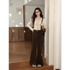 鹿向南「莉泽栗织」棕色直筒休闲裤女秋冬季修身微喇显瘦垂感长裤 商品缩略图3