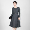 「高货wl」全新升级【铂金会员321/天猫429/差价108】(72207)洛诗琳气质通勤单排扣连衣裙2025秋冬收腰显瘦大摆A字裙 商品缩略图0