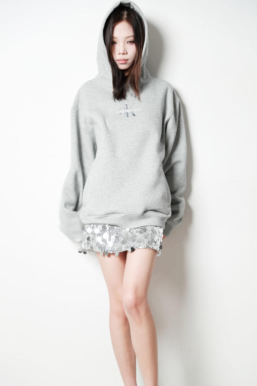 美式刺绣卫衣一枚。重工刺绣工艺元祖灰字母加绒连帽卫衣A122266 商品图8