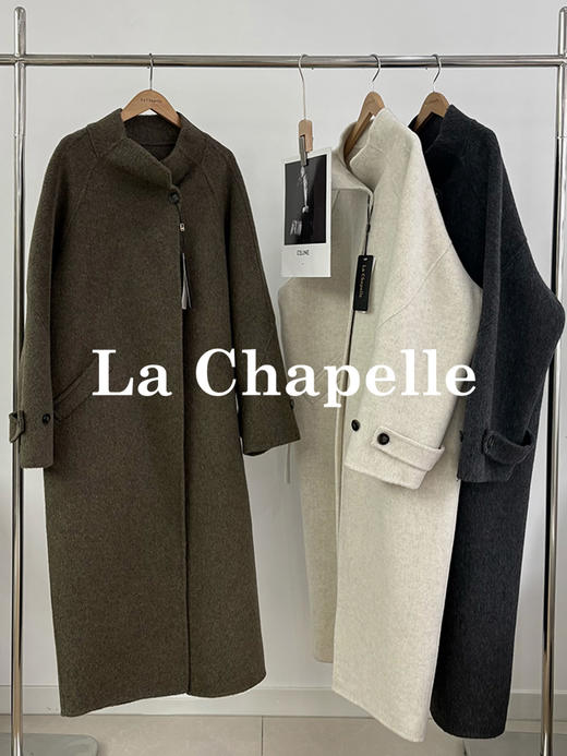 会员福利【官网2k+高端质感】拉夏贝尔/La Chapelle立领廓形绵羊毛大衣~松弛氛围感气质长款外套 商品图6