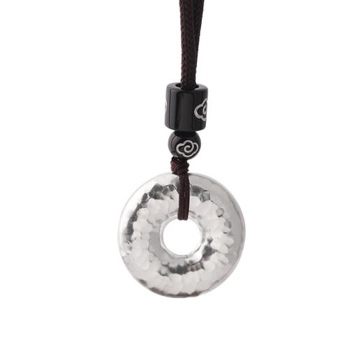 锤纹平安扣银吊坠 商品图0