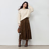 【内购】【免搭配套装】时尚波西米亚织带圆领宽松毛衣&高腰A字皮绒半身裙-W54ZC4650Z 商品缩略图2