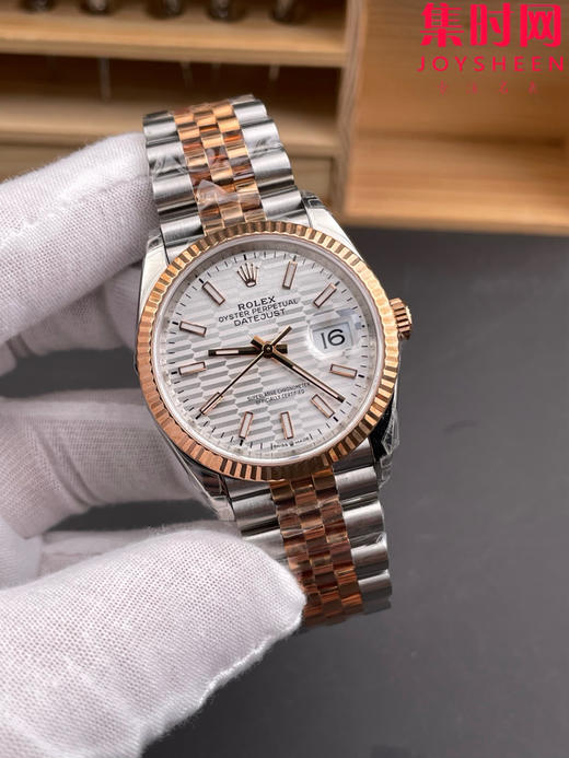 劳力士 VS日志36系列 间金款格子纹36mm 男士腕表 3235机 五珠带 表径36mm 小手腕福音 商品图1