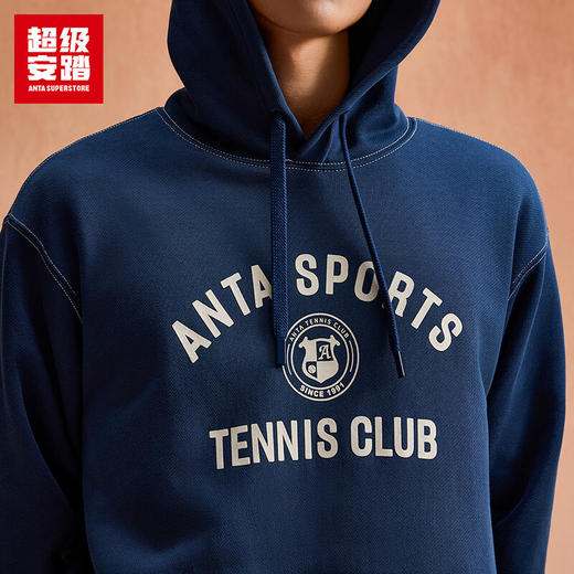 超级安踏男子复古学院风连帽卫衣秋季新款休闲运动上衣152548703U 商品图1
