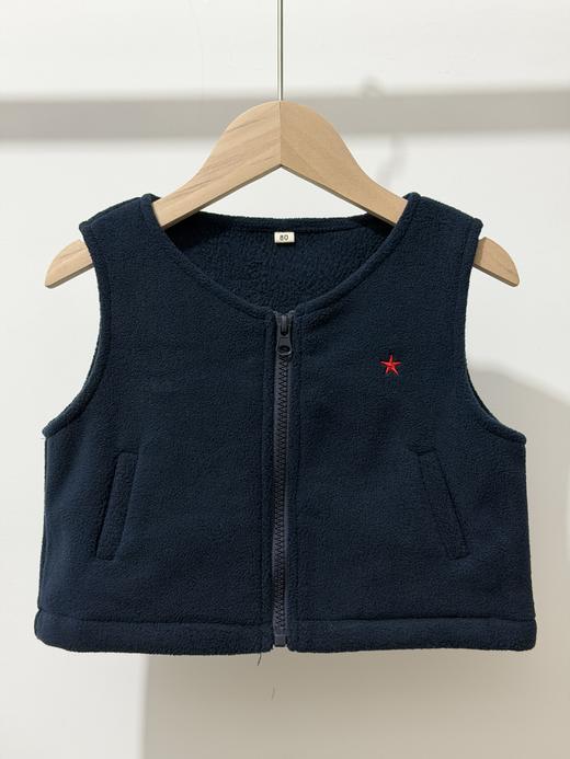 【儿童双面摇粒绒背心马甲】军绿色/藏蓝色摇粒绒保暖小马甲zyx 商品图1