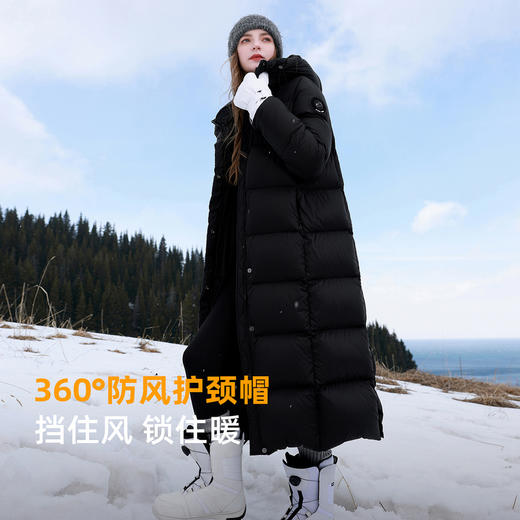 【高蓬高充绒】三彩2025冬季新款90白鹅绒防水羽绒服被子服长款M 商品图3