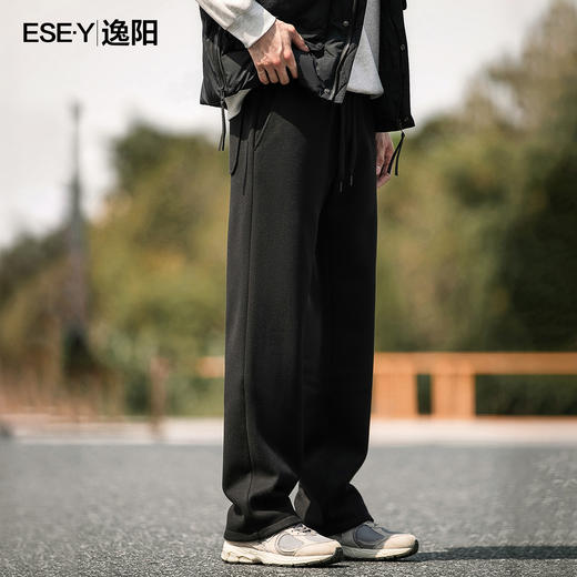【逸阳男裤-厚绒-直筒-休闲裤】逸阳冬款加绒加厚运动休闲宽松显瘦保暖直筒裤1914 商品图4